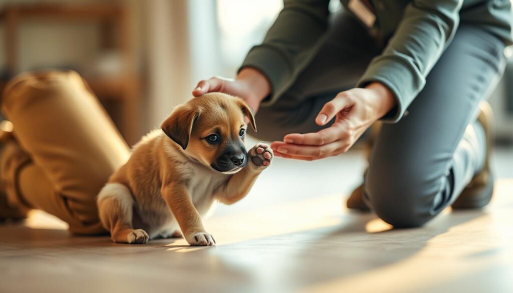 addestramento cane zampe terra