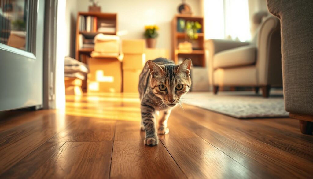 gatto esplora nuova casa