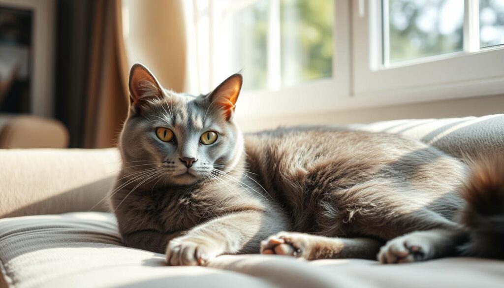 gatto certosino in casa o all'aperto