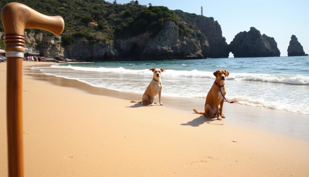 cane in spiaggia